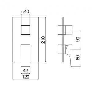 Miscelatore Incasso 2 Vie Seven Nero Opaco - Nobili | Meglioalge 2