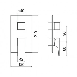 Miscelatore incasso 2 vie Seven cromo lucido Nobili | Meglioalge 2