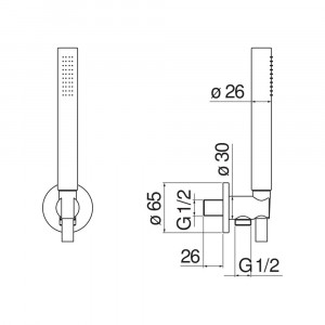 Set doccia Velis cromo lucido Nobili con supporto e doccetta 2