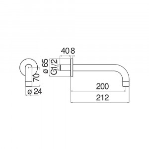 Bocca a parete P.20 cm Velis cromo lucido - Nobili | Meglioalge 2
