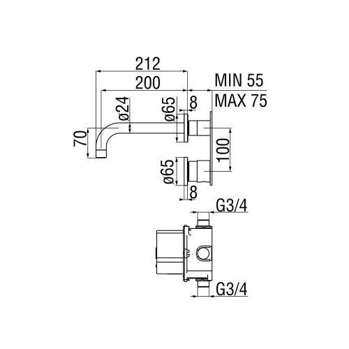 Rubinetto a parete elettronico Velis cromo lucido - Nobili | Meglioalg