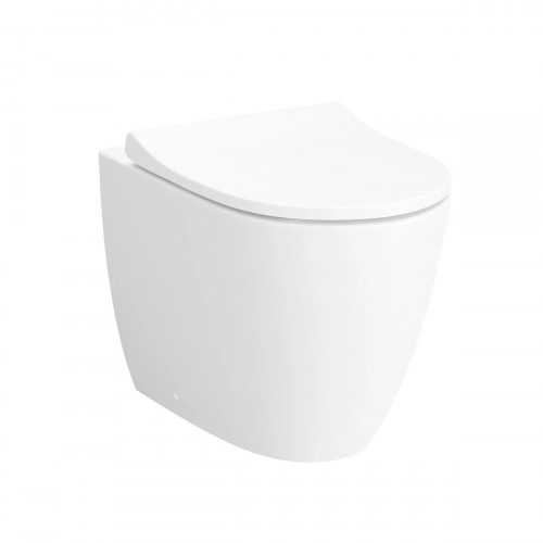 Vaso a pavimento filo muro Sento con bordo rimless bianco opaco – Vitr