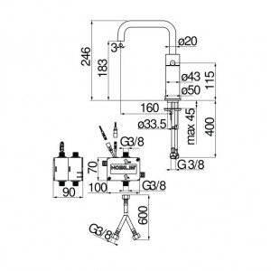 Miscelatore a infrarossi Velis cromo lucido - Nobili | Meglioalge 2