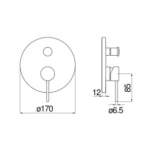 Miscelatore incasso 2 vie Velis cromo lucido Nobili - Meglioalge 2