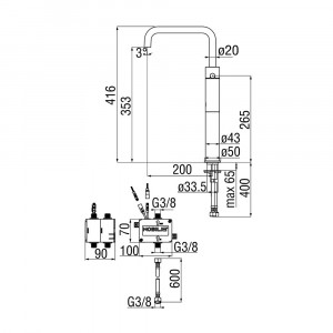 Miscelatore a infrarossi Velis Nobili con scarico - Cromo lucido 2