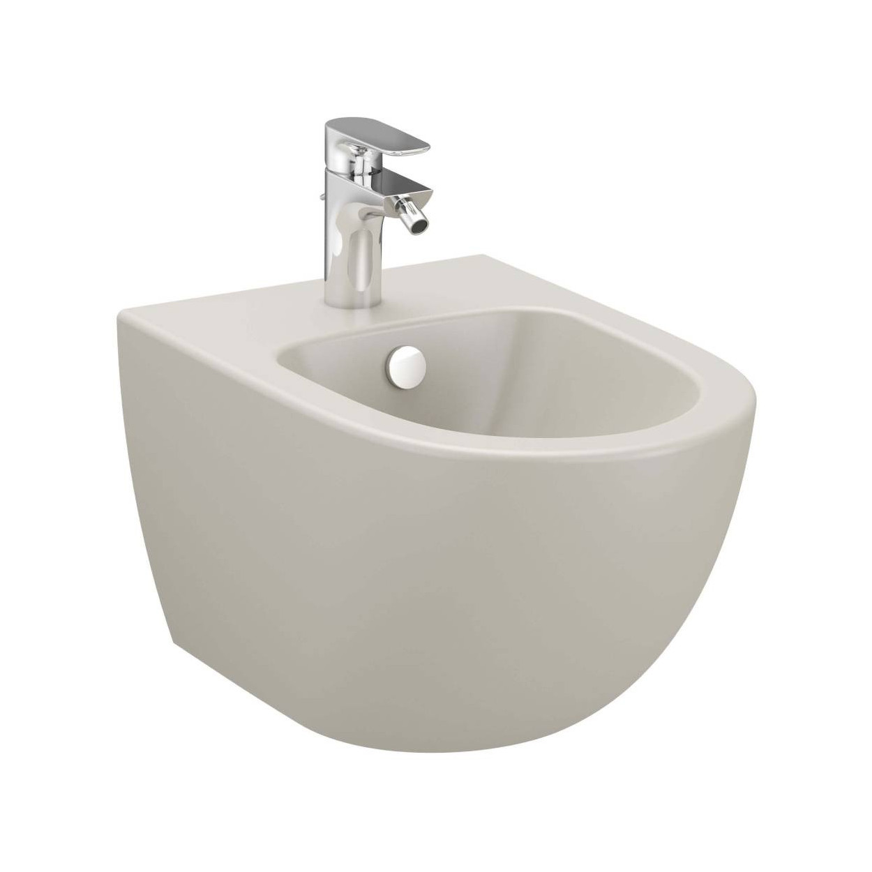 Bidet sospeso filo muro Sento beige opaco – Vitra