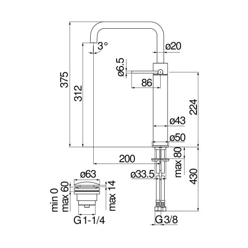 Miscelatore lavabo alto Velis cromo lucido Nobili | Acquista ora