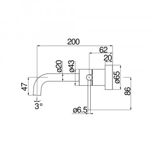 Miscelatore monocomando a parete Velis cromo lucido - Nobili 2