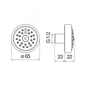 Soffione doccia Bodyjet Velis cromo lucido Nobili | Meglioalge 2