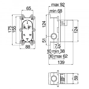 Corpo incasso miscelatore vasca/doccia Easybox 2 vie - Nobili 2