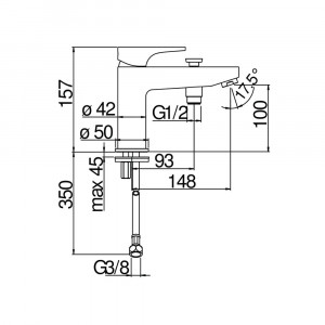 Miscelatore monocomando per vasca Yoyo cromo lucido - Nobili 2