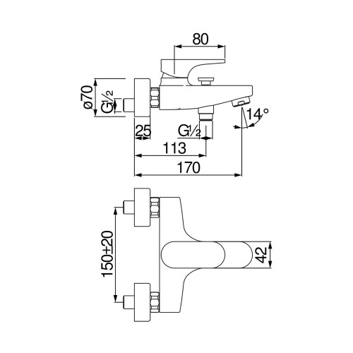 Miscelatore vasca Yoyo cromo lucido - Nobili | Design e funzionalità