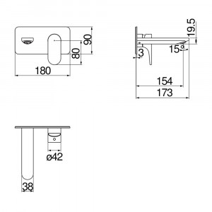 Miscelatore monocomando a parete Yoyo cromo lucido - Nobili 2