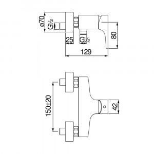 Miscelatore esterno doccia Yoyo cromo lucido Nobili - Meglioalge 2