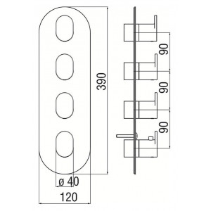 Miscelatore termostatico 4 vie Yoyo cromo lucido - Nobili | Meglioalge 2