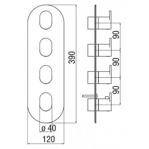 Miscelatore termostatico 4 vie Yoyo cromo lucido - Nobili | Meglioalge