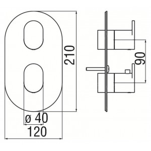 Miscelatore termostatico 2 vie Yoyo nero opaco - Nobili | Meglioalge 2