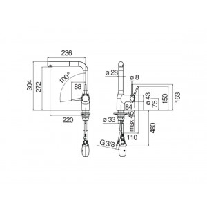 Miscelatore monocomando lavello Mania cromo lucido - Nobili 2