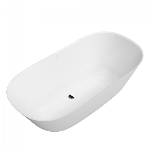 Vasca Freestanding Ovale 175x80x50,6 cm Theano Bianco Lucido - Villero