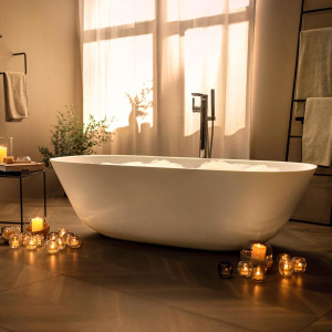 Vasca Freestanding Ovale 175x80x50,6 cm Theano Bianco Lucido - Villero 2