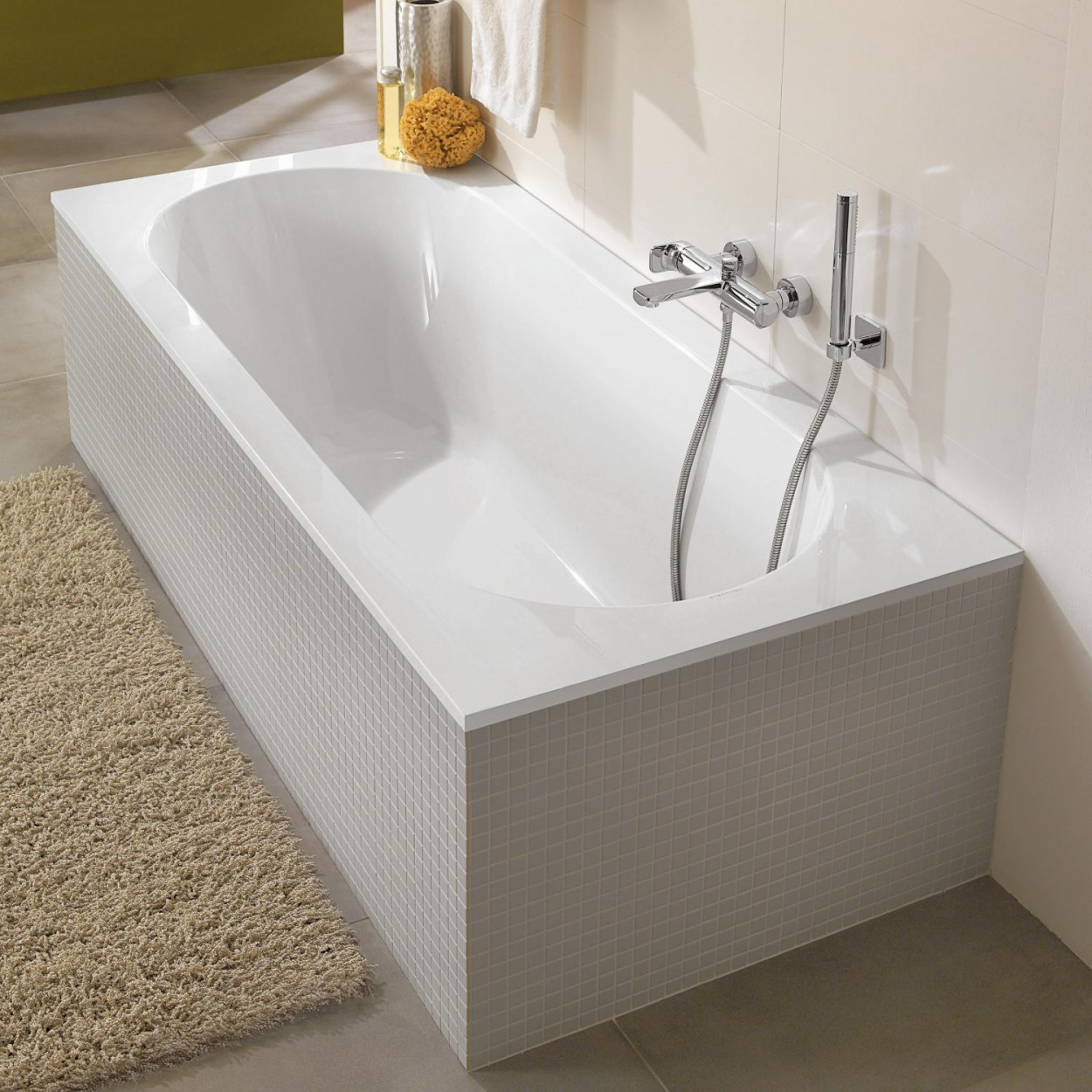 Vasca da bagno 180x80x49,5h cm a incasso Oberon bianco lucido Villeroy