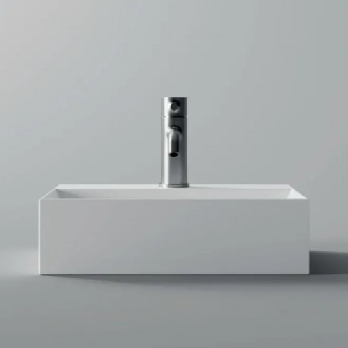 Lavabo d'appoggio salvaspazio monoforo SPY bianco lucido – Alice Ceram