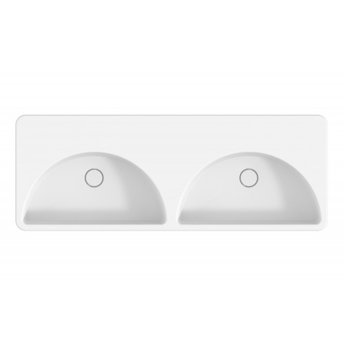 Lavabo d'appoggio doppia vasca Lunaris bianco lucido – Alice Ceramica