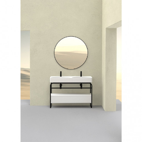 Lavabo d'appoggio doppia vasca Lunaris bianco lucido – Alice Ceramica