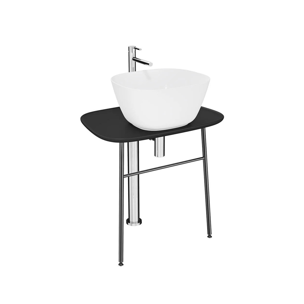 Mobile per lavabo free basso Plural nero opaco - Vitra