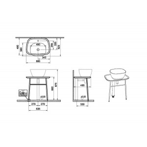 Mobile per lavabo free basso Plural nero opaco - Vitra 2