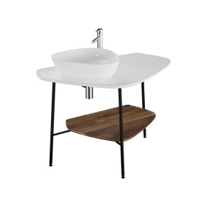 Mobile per lavabo sinistro Plural bianco opaco - Vitra
