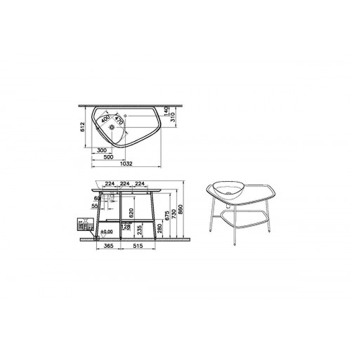 Mobile per lavabo sinistro Plural bianco opaco - Vitra
