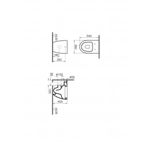 Vaso WC a pavimento filomuro Sento bianco opaco – Vitra 2