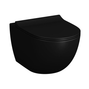 Vaso WC sospeso Sento con bordo rimless nero opaco – Vitra