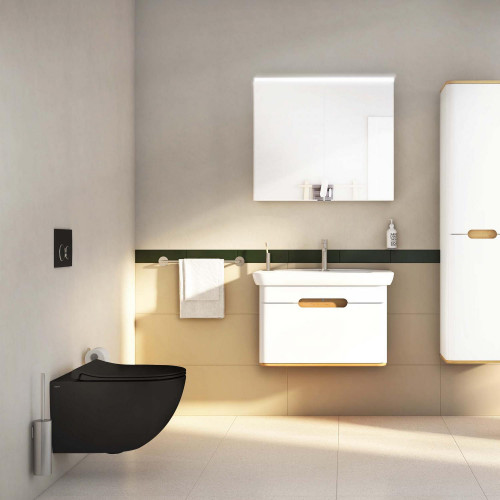 Vaso WC sospeso Sento con bordo rimless nero opaco – Vitra