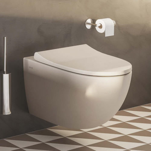 Vaso WC sospeso Sento con bordo rimless beige opaco – Vitra