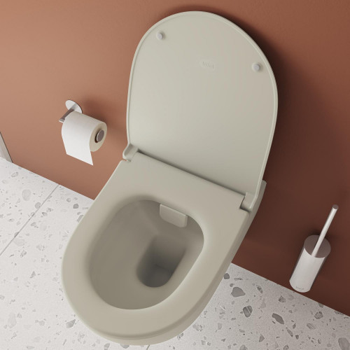 Vaso WC sospeso Sento con bordo rimless beige opaco – Vitra