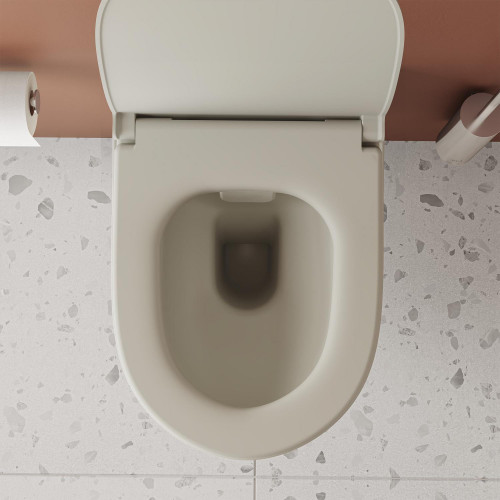 Vaso WC sospeso Sento con bordo rimless beige opaco – Vitra