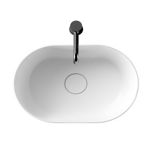 Lavabo da appoggio 45x31 cm ovale Unica in ceramica bianco lucido - Al