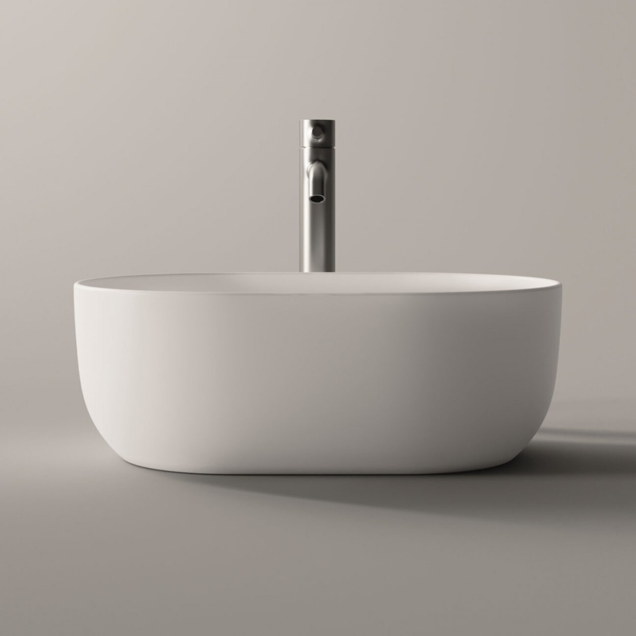 Lavabo da appoggio 45x31 cm ovale Unica in ceramica bianco lucido - Al