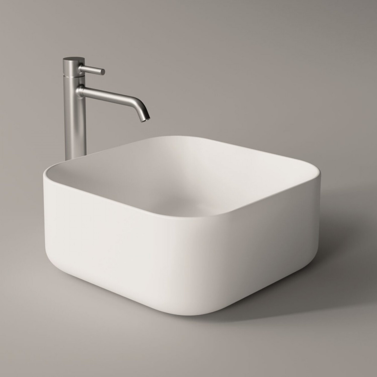 Lavabo da appoggio Unica 37x37 cm in ceramica bianco lucido - Alice Ce