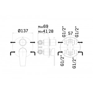 Miscelatore monocomando doccia a incasso Logos cromo - Mamoli 2