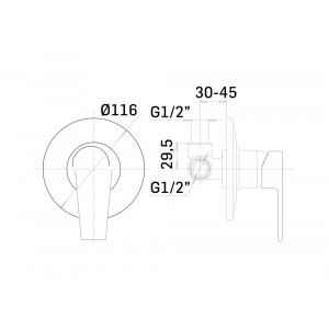 Miscelatore monocomando per doccia incasso Logos cromo - Mamoli 2