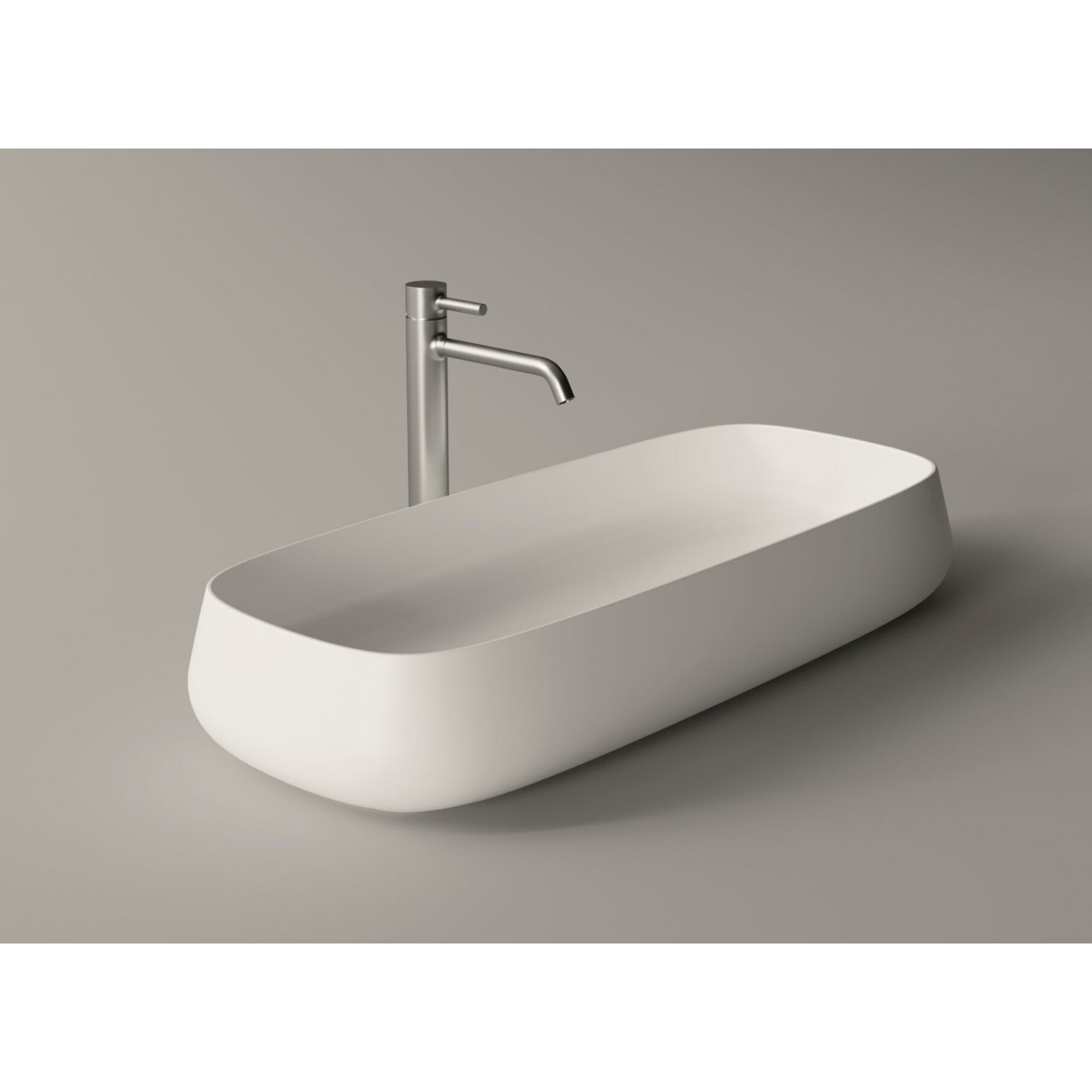 Lavabo da appoggio 80x35 cm Nur in ceramica bianco lucido - Alice Cera