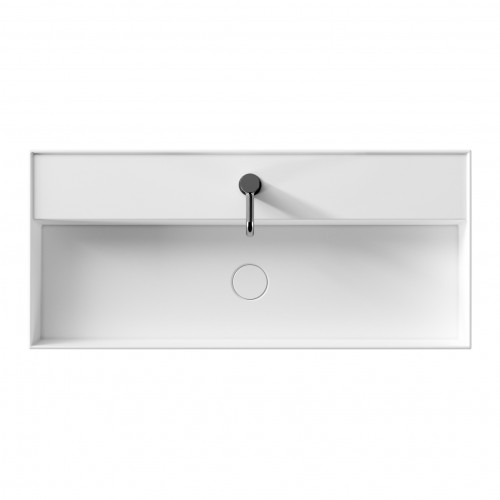 Lavabo sospeso 100x45 cm Hide in ceramica bianco lucido - Alice Cerami