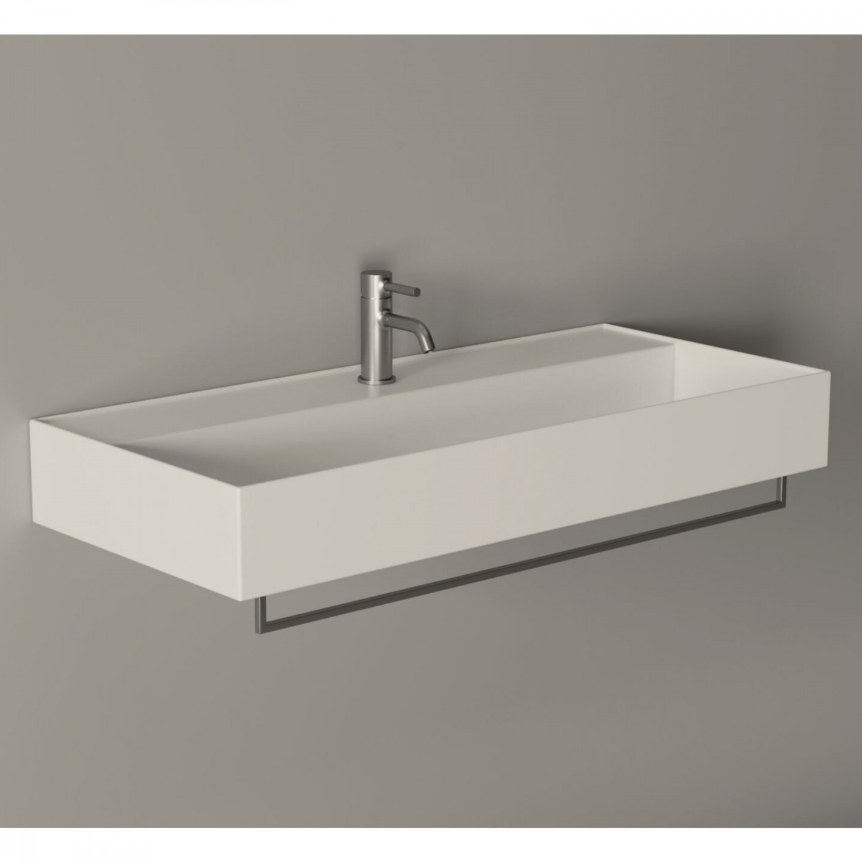 Lavabo sospeso 100x45 cm Hide in ceramica bianco lucido - Alice Cerami