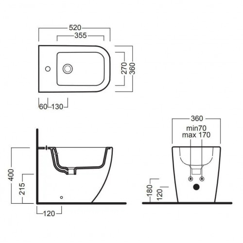 Vaso WC filo muro scarico universale bianco - Hatria