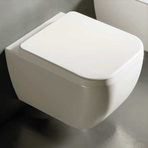 Vaso WC sospeso rimless senza sedile bianco lucido – Hatria