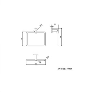 Portasciugamani Sid 20x18,5x7 cm cromo lucido – Meglioalge 2
