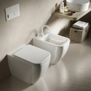 Bidet a terra filo muro monoforo Bianca bianco lucido - Hatria | Megli